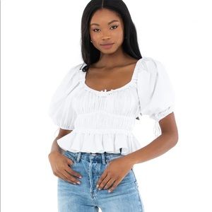 For Love and Lemons Jackson Top in Ivory